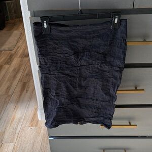 Yigal Azrouel Black Crinkled Pencil Skirt